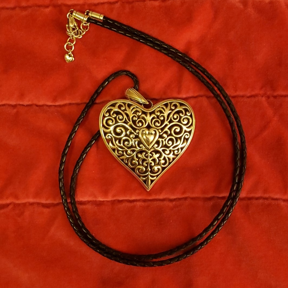 Brighton Heart Necklace with Leather cord Large